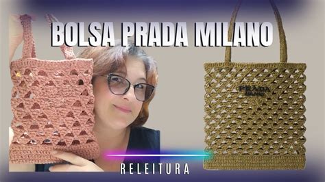 [Bolsa de Crochê]Prada Milano Triângulos !Releitura!